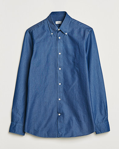 Herre | Jeansskjorter | Etro | Printed Denim Shirt Light Indigo