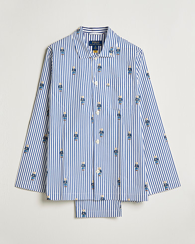 Herre | Pyjamaser | Polo Ralph Lauren | Bear Striped Pyjama Set Blue/White 