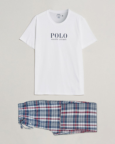 Herre | Pyjamaser og badekåper | Polo Ralph Lauren | Cotton Checked Pyjama Set White/Red