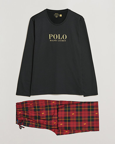 Herre | Pyjamaser | Polo Ralph Lauren | Cotton Checked Pyjama Set Black/Red