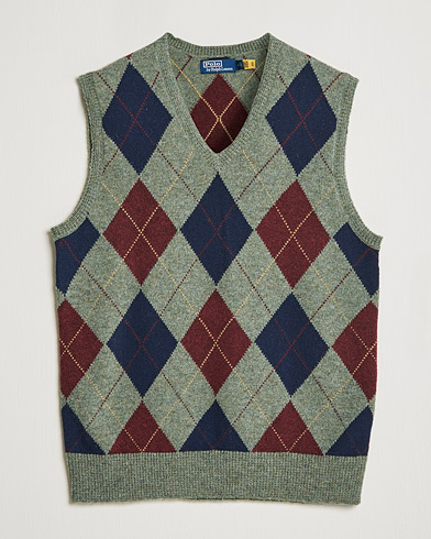 Herre | Slipovers | Polo Ralph Lauren | Wool Argyle Vest Green Multi