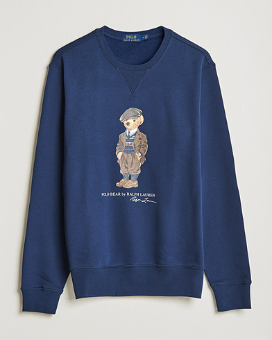 Herre | Preppy Authentic | Polo Ralph Lauren | Printed Denim Bear Sweatshirt Newport Navy
