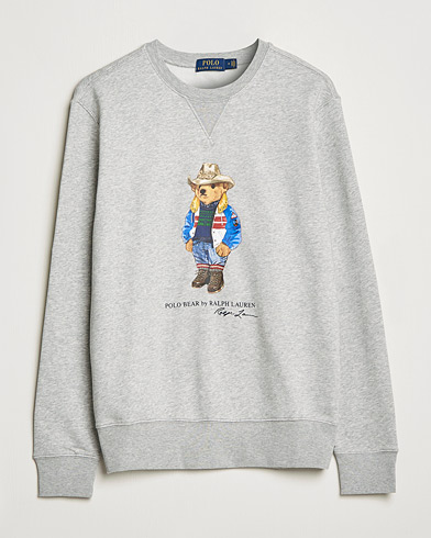 Herre | Gensere | Polo Ralph Lauren | Printed Denim Bear Sweatshirt Andover Heather