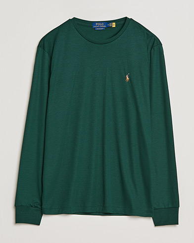 Herre | Langermede t-shirts | Polo Ralph Lauren | Luxury Pima Cotton Long Sleeve Tee College Green