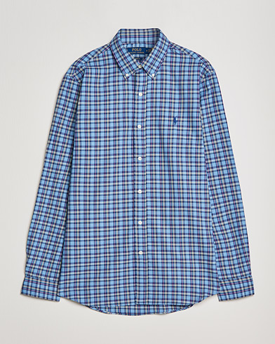 Herre |  | Polo Ralph Lauren | Custom Fit Twill Checked Shirt Blue
