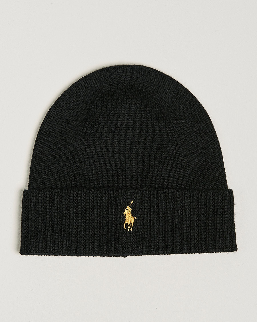 Polo Ralph Lauren Merino Beanie Polo Black – Svart