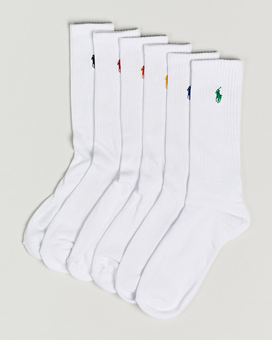 Herre | Sokker | Polo Ralph Lauren | 6-Pack Cotton Crew Socks White