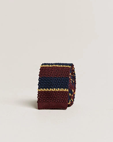 Herre |  | Polo Ralph Lauren | Knitted Striped Tie Wine/Navy/Gold