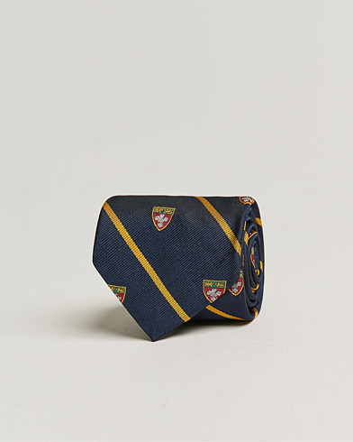 Herre | Preppy Authentic | Polo Ralph Lauren | Crest Striped Tie Navy/Gold