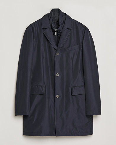 Herre | Business & Beyond | Canali | Rain Protection Car Coat Navy