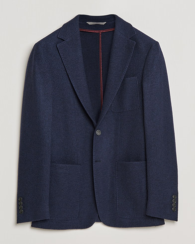 Herre | Dressjakker | Canali | Boucle Wool Jersey Jacket Navy