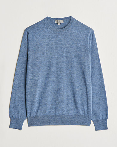 Herre | Pullovers rund hals | Canali | Merino Wool Crew Neck Light Blue