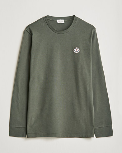 Herre | Langermede t-shirts | Moncler | Long Sleeve Logo Patch T-Shirt Grey