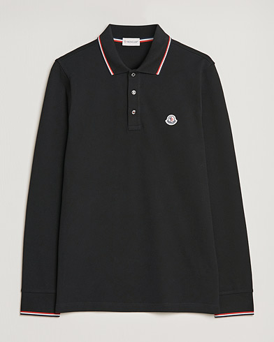 Herre | Pikéer | Moncler | Long Sleeve Logo Tipped Polo Black