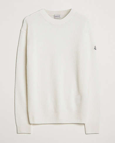 Herre | Luxury Brands | Moncler | Cashmere Crew Neck Sweater White