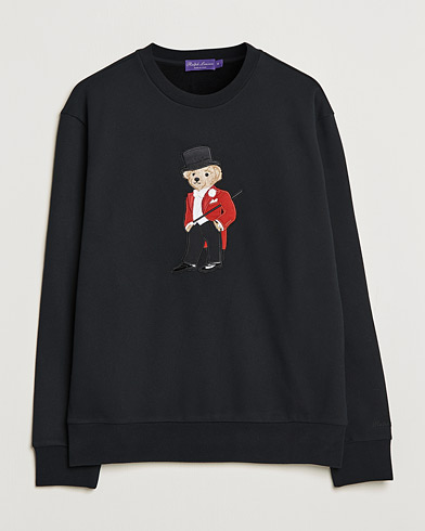 Herre |  | Ralph Lauren Purple Label | Lux Fleece Bear Sweatshirt Black