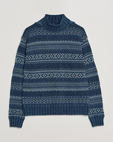 Herre | Julegensere | RRL | Mock Neck Sweater Blue Indigo
