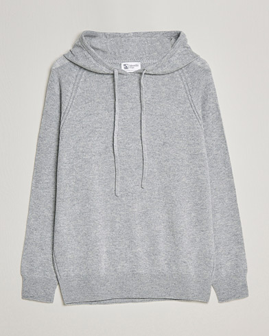 Herre |  | Johnstons of Elgin | Seamless Cashmere Hoodie Silver