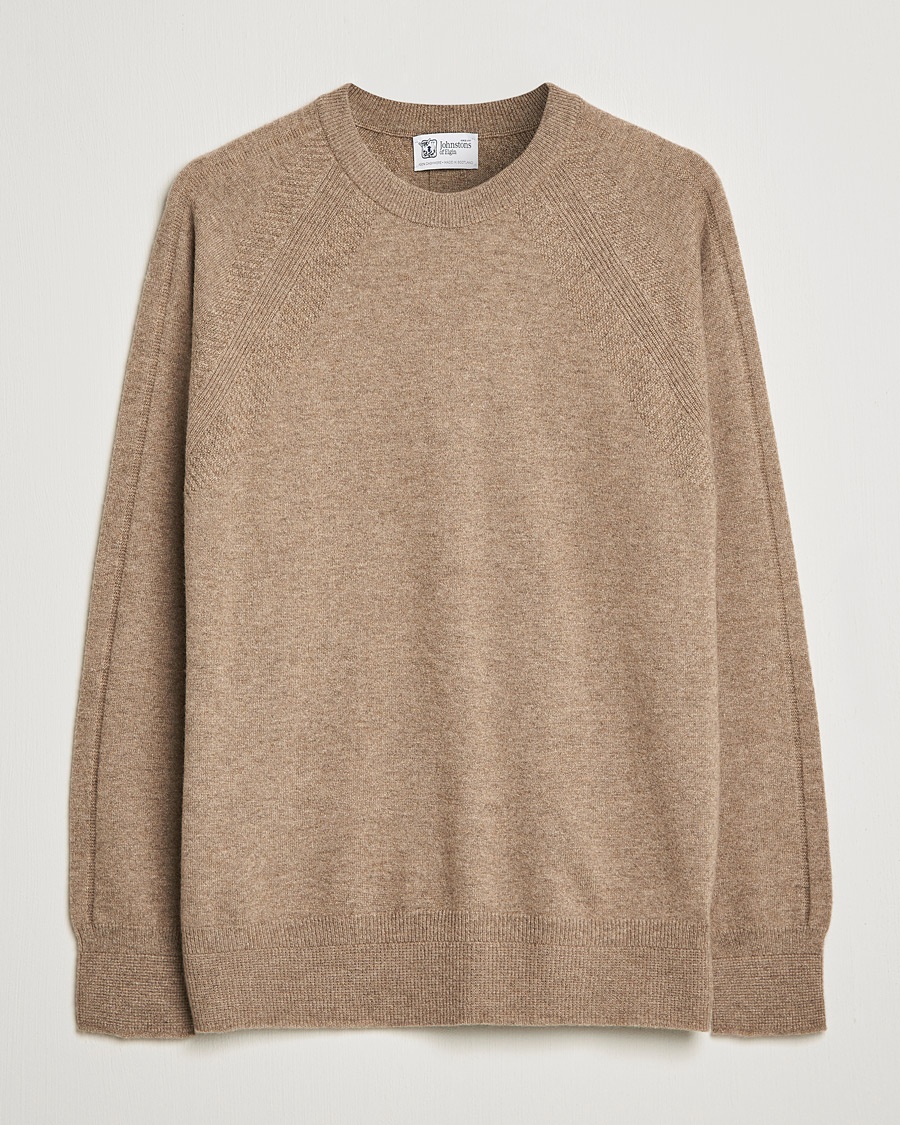 Herre | Johnstons of Elgin | Johnstons of Elgin | Seamless Cashmere Roundneck Otter