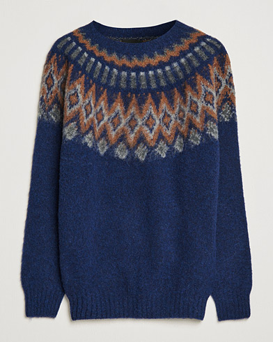 Herre | Julegensere | Howlin' | Brushed Wool Fair Isle Crew Sweater Magic Blue