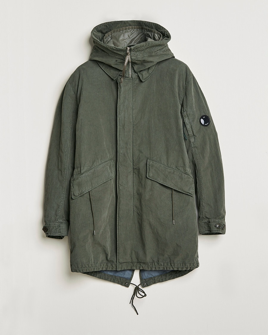 Herre | | C.P. Company | 50 Fili Garment Dyed Cotton/Nylon 2 in 1 Parka Green