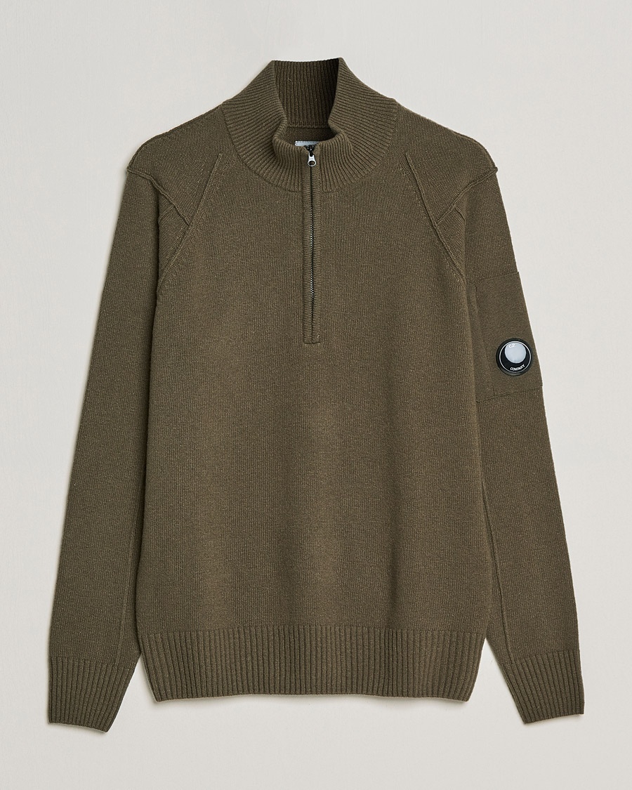 Herre | | C.P. Company | Lambswool Lens Half Zip Ivy Green