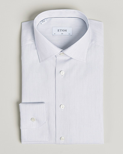 Herre | Formelle | Eton | Hairline Striped Slim Twill Shirt Navy Blue