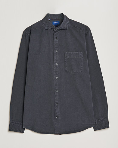 Herre |  | Eton | Recycled Cotton Denim Shirt Black