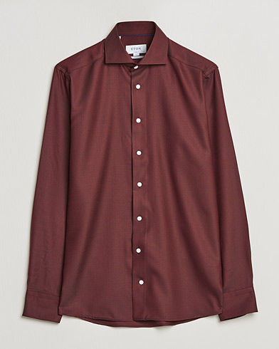 Herre | Casualskjorter | Eton | Merino Wool Shirt Mid Red