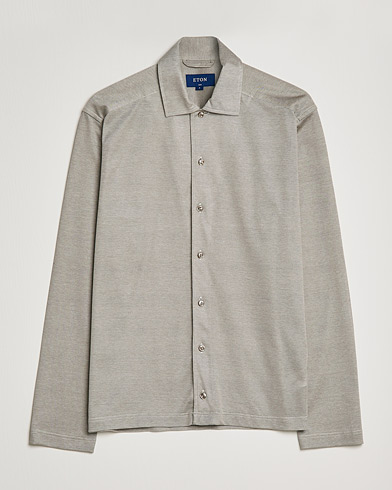 Herre |  | Eton | Oxford Pique Shirt Light Grey