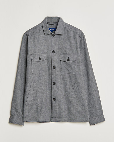 Herre | Vårjakker | Eton | Wool Cashmere Overshirt Black