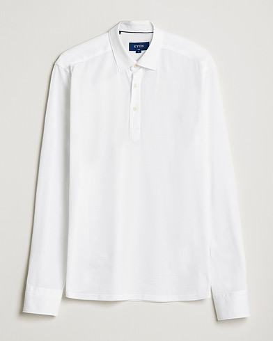 Herre | Wardrobe basics | Eton | Slim Fit Cotton Piqué Popover Shirt  White