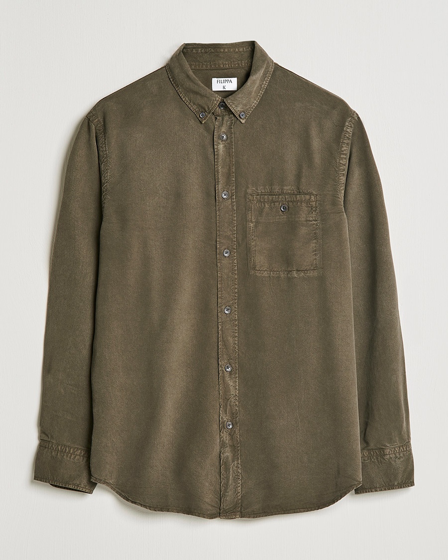 Herre | | Filippa K | Zachary Tencel Shirt Dark Forest Green