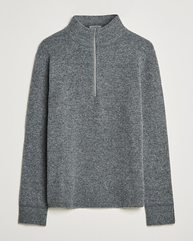 Herre | Gensere | Filippa K | Andrew Yak Zip Sweater Mid Grey Melange