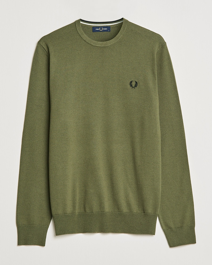 Herre | | Fred Perry | Classic Crew Neck Jumper Uniform Green