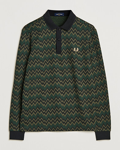 Herre | Strikkede pikéer | Fred Perry | Jaquard Polo Shirt Night Green