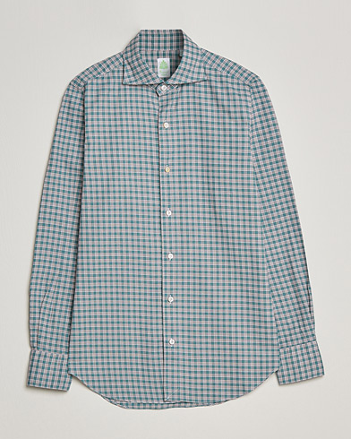 Herre | Flanellskjorter | Finamore Napoli | Tokyo Slim Shirt Green Check