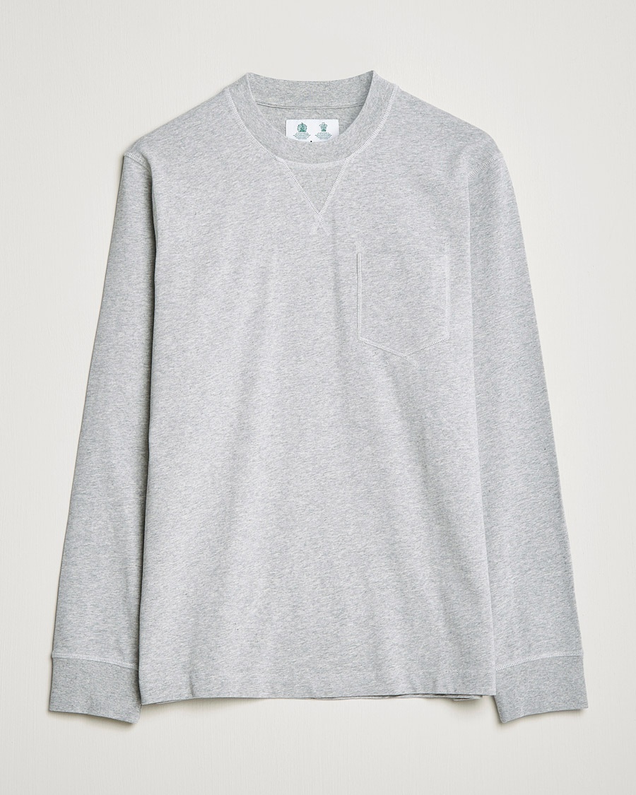 Herre | | Barbour White Label | Sheppey Long Sleeve Pocket Tee Grey Marl