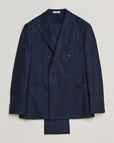 Herre | Italian Department | Boglioli | K Jacket DB Flannel Suit Navy