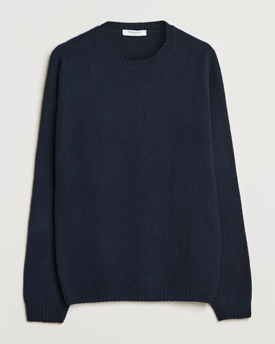 Herre | Pullovers rund hals | Boglioli | Brushed Cashmere Sweater Navy