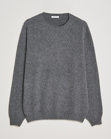 Herre | Pullovers rund hals | Boglioli | Brushed Cashmere Sweater Grey Melange