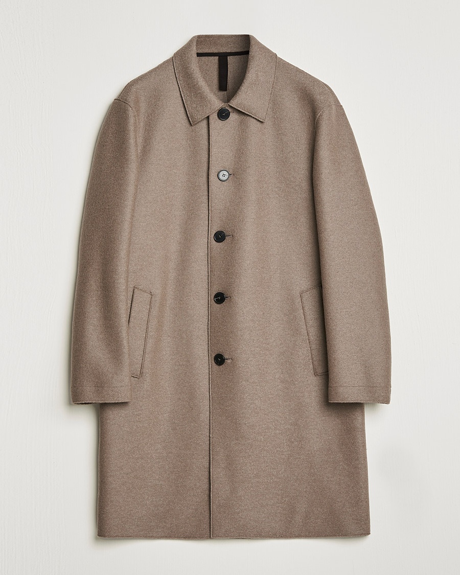 Herre | Harris Wharf London | Harris Wharf London | Pressed Wool Mac Coat Natural Taupe
