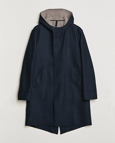 Herre | Moderne jakker | Harris Wharf London | Fishtail Wool Parka Navy