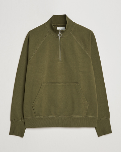 Herre |  | Drake's | Quarter Zip Sweatshirt Green