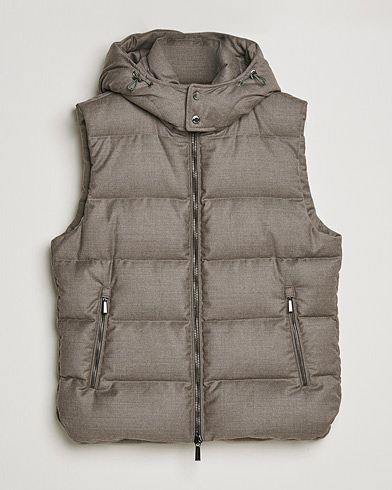  Fire Wool/Cashmere Hooded Vest Beige