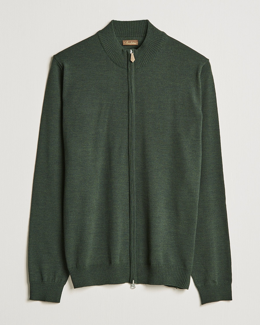 Herre | Stenströms | Stenströms | Merino Full Zip Dark Green