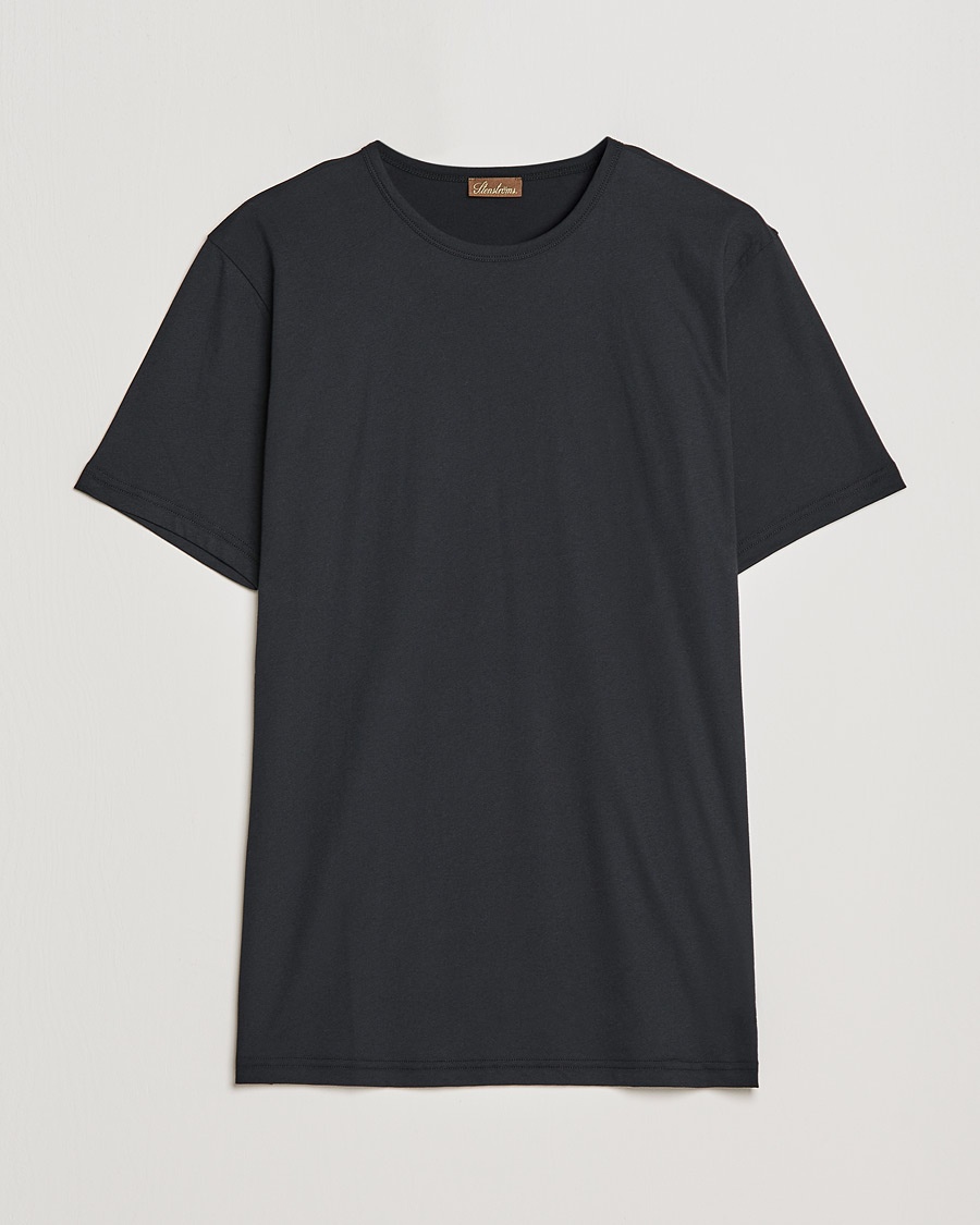 Stenströms Solid Cotton T-Shirt Black – Svart