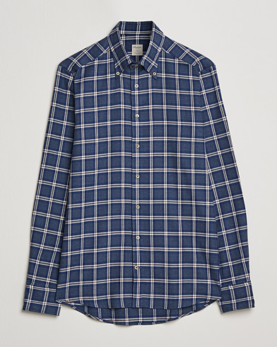 Herre | Flanellskjorter | Stenströms | Slimline Checked Flannel Shirt Blue