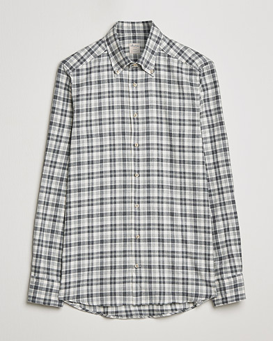Herre | Casual | Stenströms | Slimline Checked Flannel Shirt Grey/White