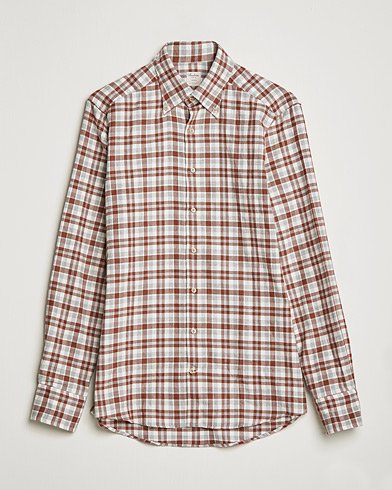 Herre |  | Stenströms | Slimline Checked Flannel Shirt Red/White